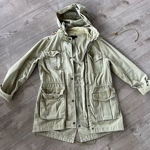 J crew military jacket with hood